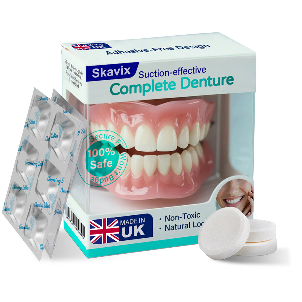 ✅ Made and Shipped from the UK| Skavix™ Suction-fit Complete Denture 🍀