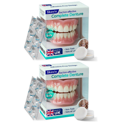 ✅ Made and Shipped from the UK| Skavix™ Suction-fit Complete Denture 🍀