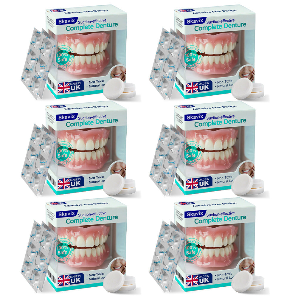 ✅ Made and Shipped from the UK| Skavix™ Suction-fit Complete Denture 🍀