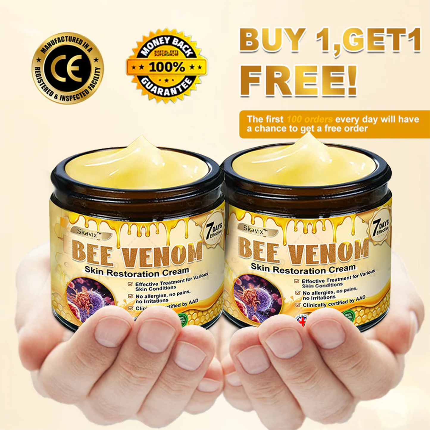 ✨✨Skavix™ Bee venom Comprehensive Cream — 🔥Limited Time 80% OFF🔥