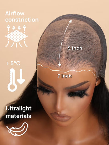 Hair Straight Bob Wig 7x5 Pre-Bleached Natural Looking Glueless Wig with Invisi Drawstring
