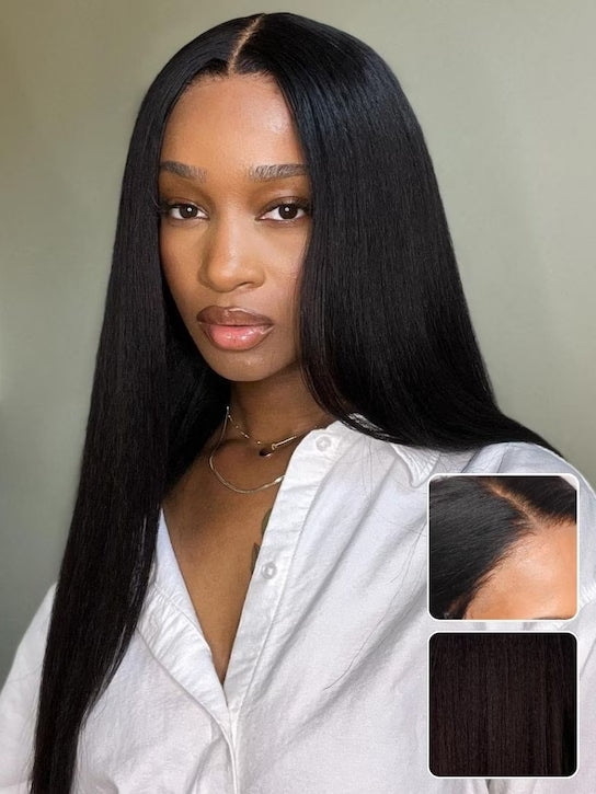 Hair Straight Bob Wig 7x5 Pre-Bleached Natural Looking Glueless Wig with Invisi Drawstring