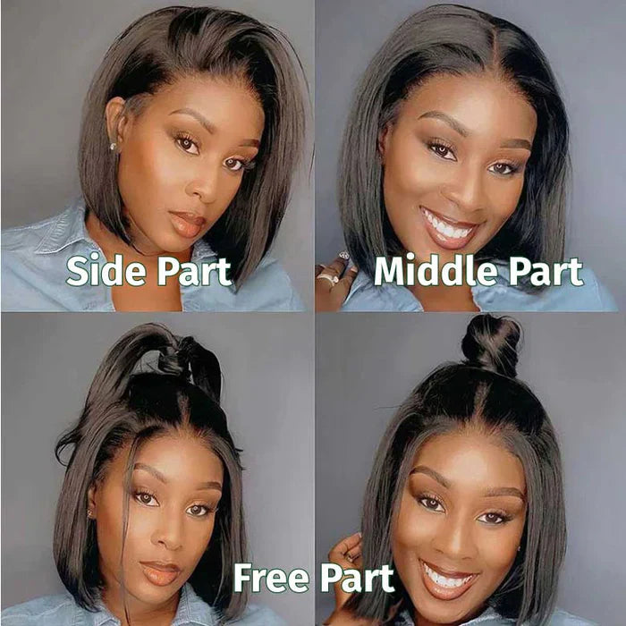 Hair Straight Bob Wig 7x5 Pre-Bleached Natural Looking Glueless Wig with Invisi Drawstring