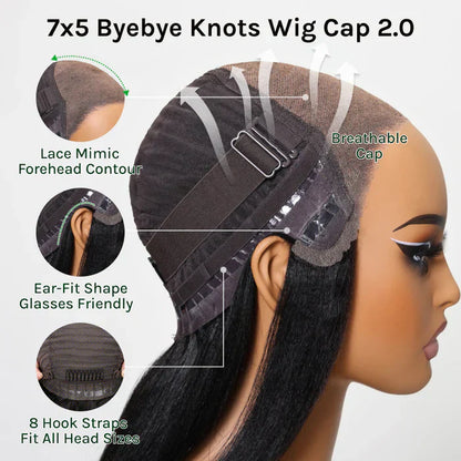 Hair Straight Bob Wig 7x5 Pre-Bleached Natural Looking Glueless Wig with Invisi Drawstring